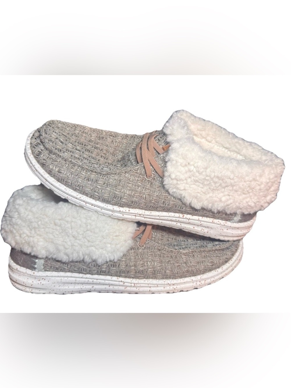 Hey Dude Wendy Fold Stitch Cozy Boots Women's Size 9 Brown Sherpa Lined Booties
